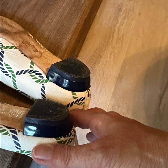 Tory Burch Blue and Green Flats with Nautical Bow, size 8 - Picture 8 of 10